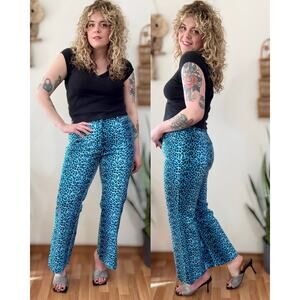 90s Volup Blue Sparkle Leopard Print Jeans